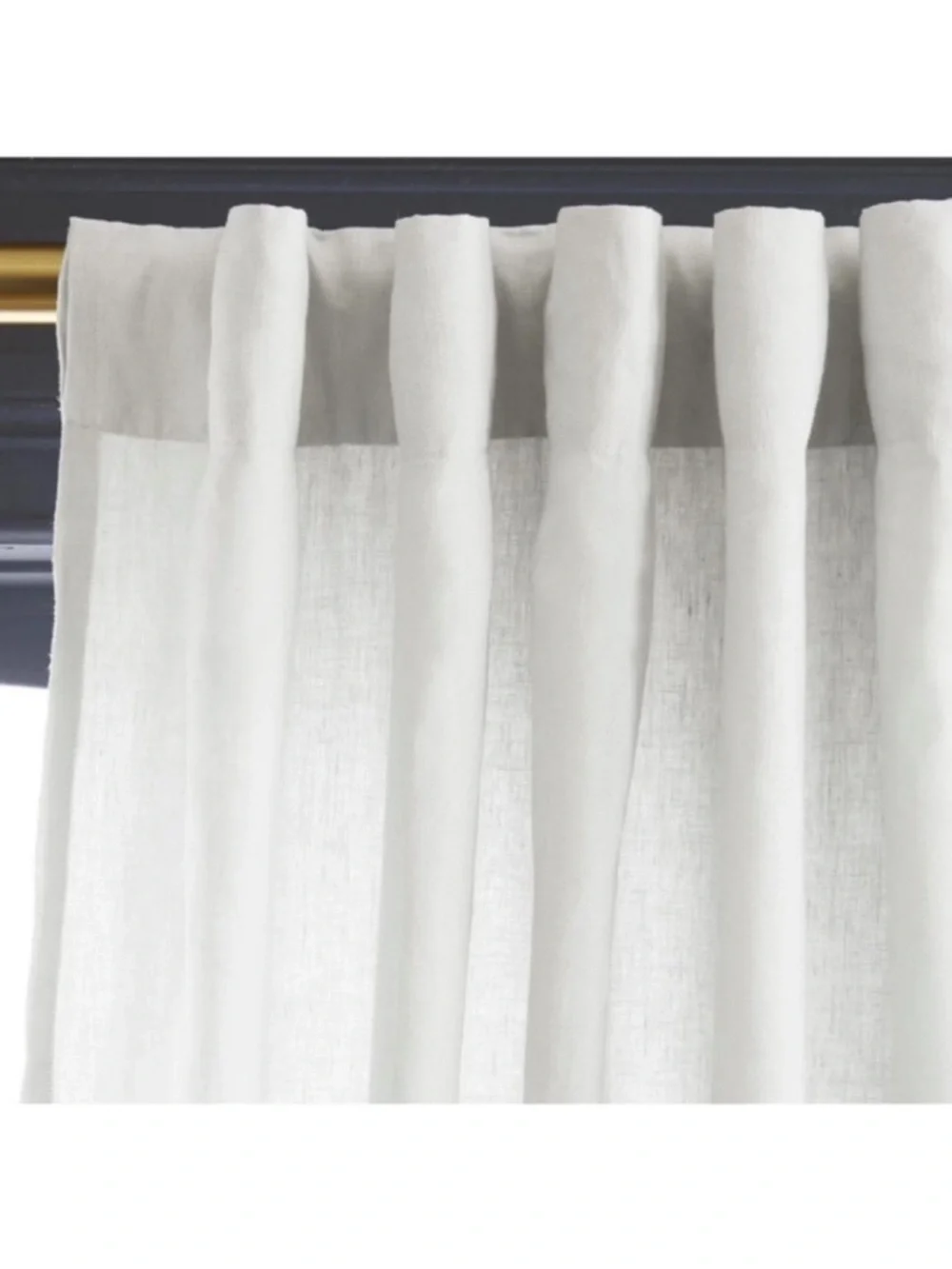 QUINCE Set Of 2 48x108 European Linen Curtains Cream 0363